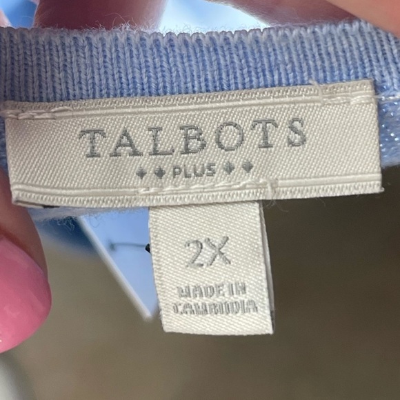 Talbots Sky Blue Lightweight Pullover Sweater, Plus Size 2X - Picture 4 of 8